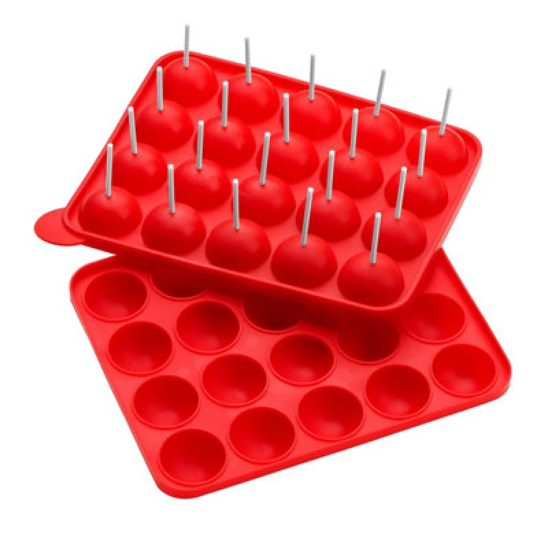 Image of Premier Housewares 20 Mould And 40 Sticks Cake Pop Mould Red