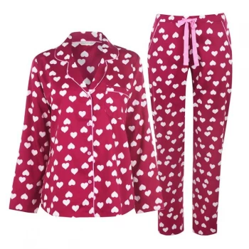 Image of Cyberjammies Heart Print Pyjama Set - Red