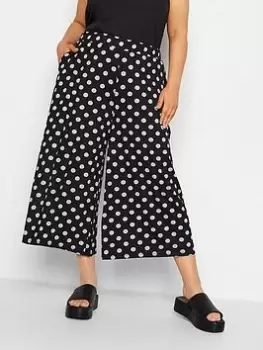Image of Yours Dot Midaxi Culotte, Black, Size 22-24, Women