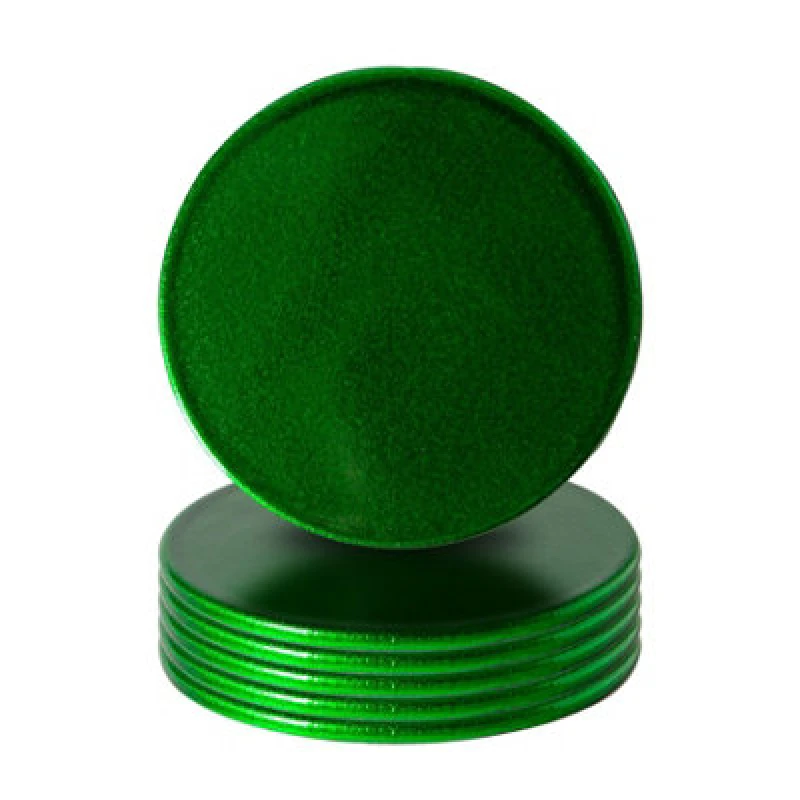 Image of Argon Tableware Metallic Coasters - 10Cm - Green - Pack Of 6
