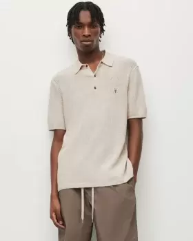 Image of AllSaints Brice Short Sleeve Polo Shirt