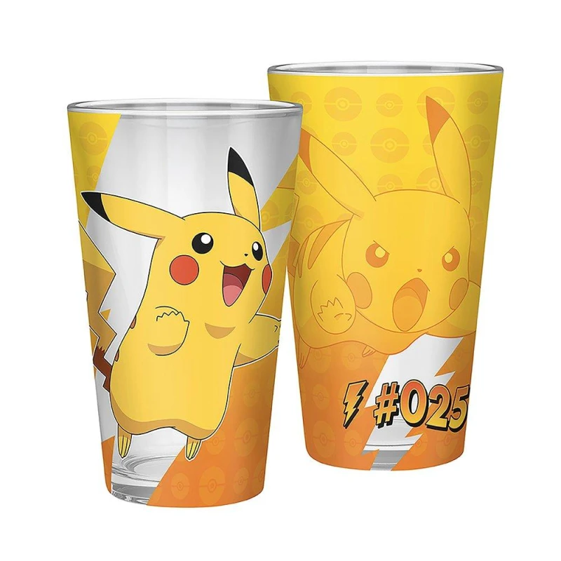 Image of Pokemon Pokmon Large Glass 400ml Pikachu foil - Black One Size