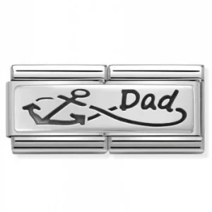 Image of Nomination CLASSIC Silvershine Double Link Infinity Dad Charm...