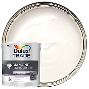 Image of Dulux Trade Diamond Satinwood Paint - Pure Brilliant White 2.5L