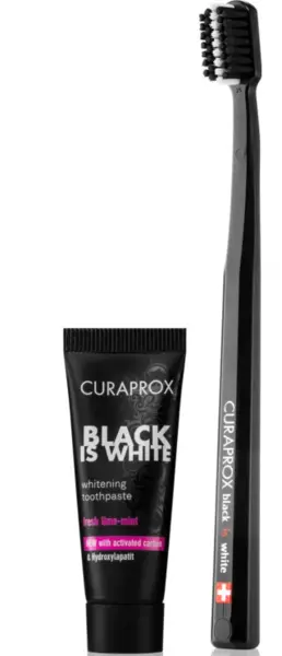 Image of Curaprox Black Is White Dental Care Set
