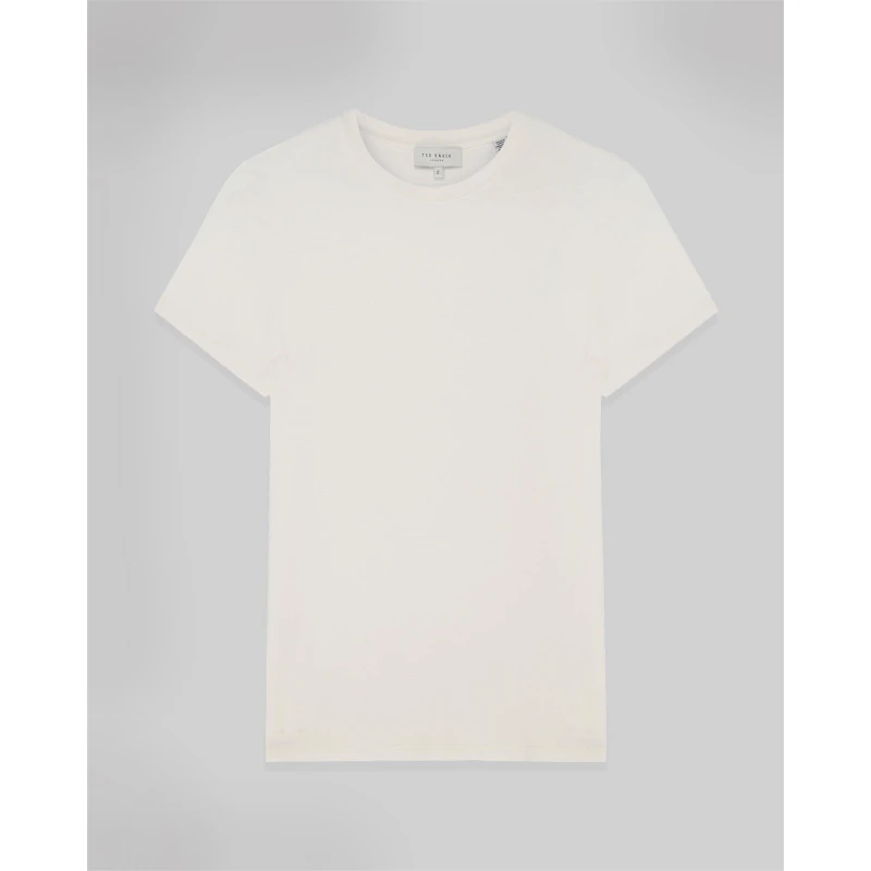 Image of Ted Baker Womens Plain Slim Fit T-Shirt Ivory female 8 (XS)