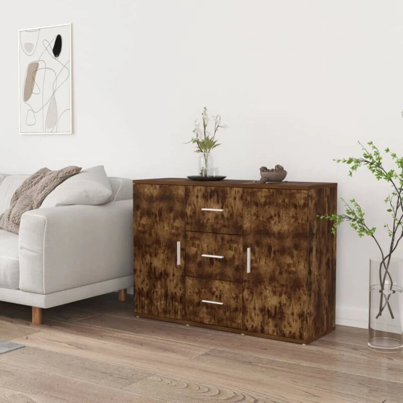 Image of VIDAXL Vidaxl - Sideboard Smoked Oak 91x29.5x65cm Engineered Wood 8720845679361