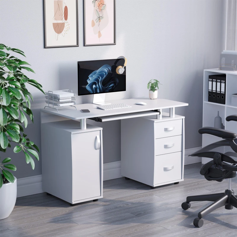 Image of Lassic Vida Designs Otley 3 Drawer Computer Desk White unisex One Size