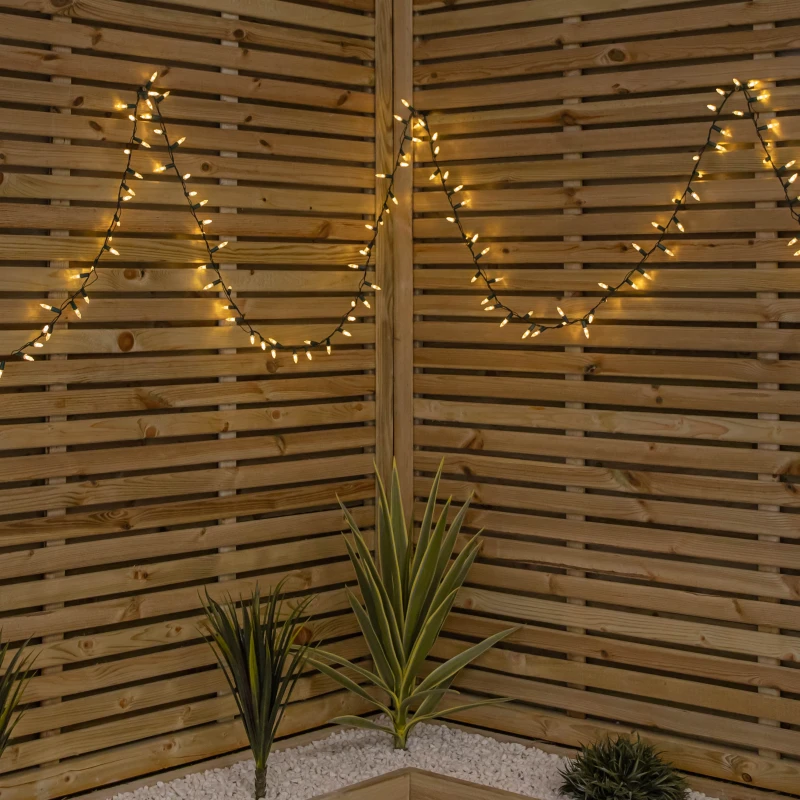 Image of 7.5m 300 LED Multi-Action Christmas Fairy Cap String Lights with Timer in Warm White