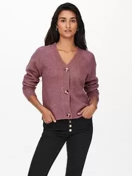 Image of Only Carol Short Button Cardigan - Pink Size M Women