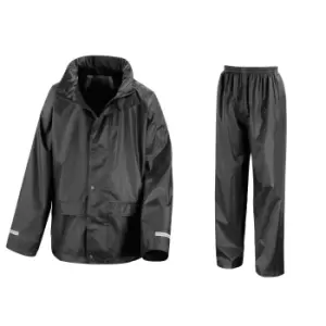 Image of Result Core Childrens/Kids Unisex Junior Rain Suit Jacket And Trousers Set (3-4) (Black)