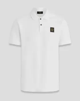 Image of Belstaff Badge Logo Polo Shirt In White - Size XL