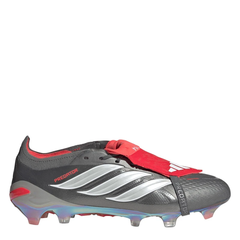 Image of adidas Mens Predator Elite Fold-Over Tongue Firm Ground Football Boots Grey/Red male 8 (42)