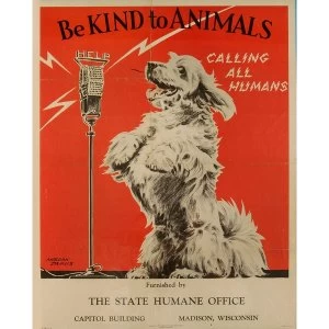 Image of Vintage Metal Sign Retro Advertising Be Kind To Animals