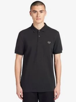 Image of Fred Perry Plain Polo Shirt - Black, Size S, Men