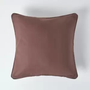 Image of Cotton Plain Chocolate Cushion Cover, 45 x 45cm - Brown - Homescapes