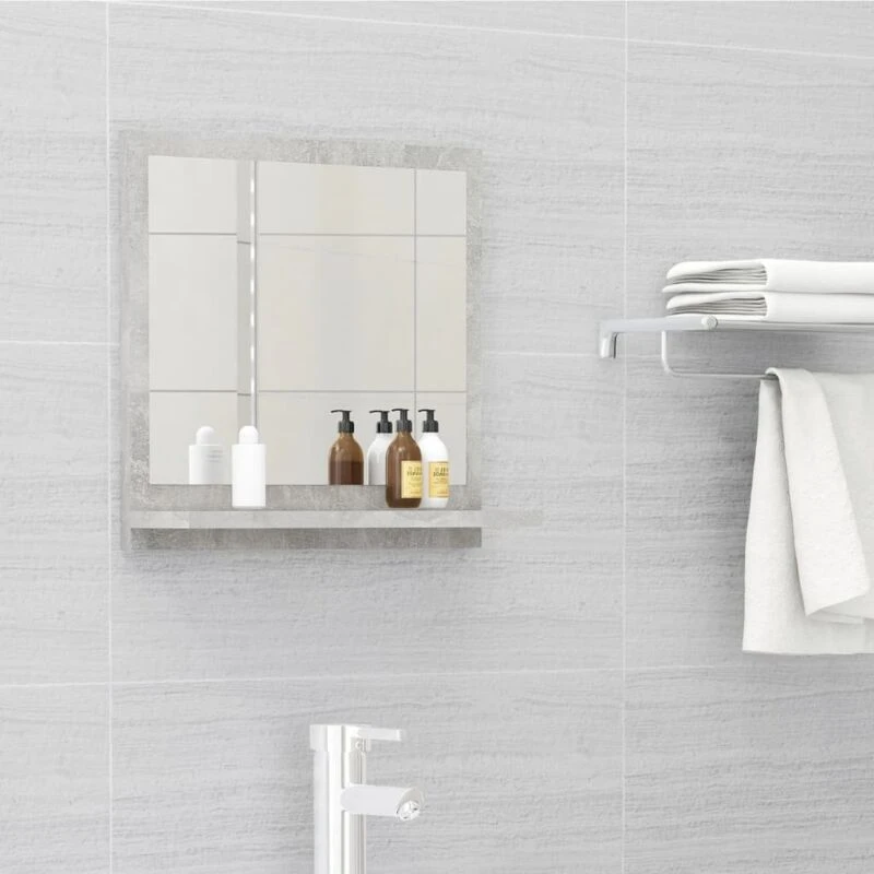 Image of VIDAXL Bathroom Mirror Concrete Grey 40x10.5x37cm Engineered Wood vidaXL 8720286218778