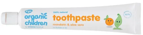 Image of Green People Organic Children Mandarin & Aloe Vera Fluoride Free Toothpaste 50ml
