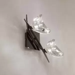 Image of Eclipse 2-light wall light G9, Black chrome