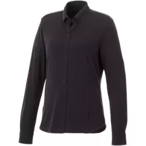Image of Elevate Womens/Ladies Bigelow Long Sleeve Pique Shirt (2XL) (Storm Grey)