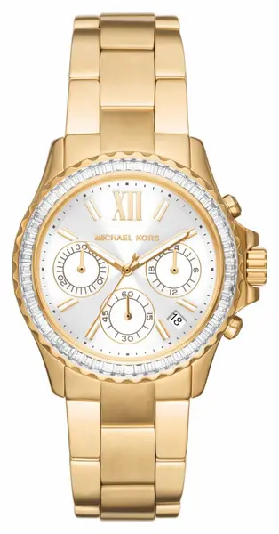 Image of Michael Kors MK7212 Everest Womens Gold-Toned Chronograph Watch