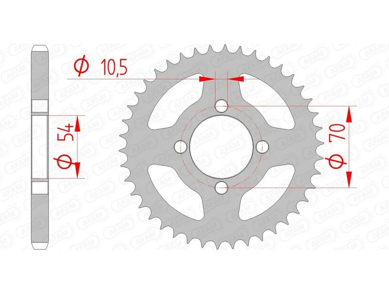 Image of AFAM Steel Standard Rear Sprocket 10229 - 428