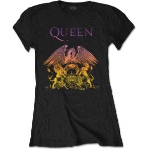 Image of Queen - Gradient Crest Womens Medium T-Shirt - Black