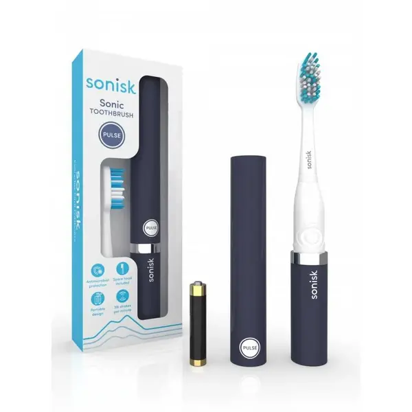 Image of Sonisk Pulse Battery Operated Matt Black Toothbrush