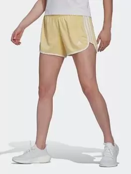 Image of adidas Marathon 20 Cooler Running Shorts, Yellow, Size S, Women