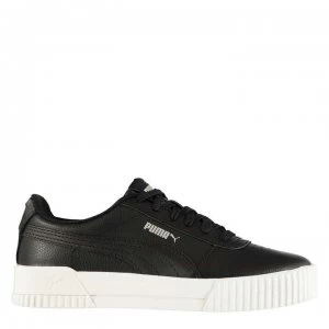Image of Puma Carina Leather Trainers Ladies - Black