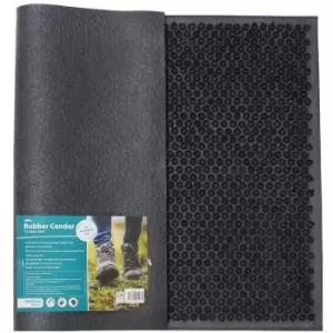 Image of JVL Condor Classic Astro Turf-Look Rubber Scraper Mat Black 40 x 60 cm