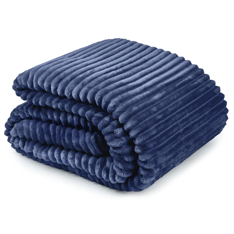 Image of Emma Barclay Throw Flannel Fleece Blanket Soft Dakota Navy unisex 140x180cm