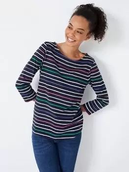 Image of Crew Clothing Essential Long Sleeve Breton - Blue Size 10, Women