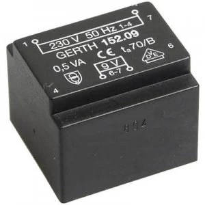 Image of PCB mount transformer 1 x 230 V 1 x 24 V AC 0.50 VA 20 mA