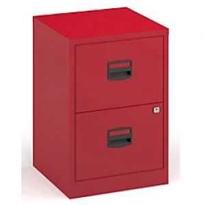 Image of Bisley Filing Cabinet with 2 Lockable Drawers PSF2 470 x 622 x 711mm Red