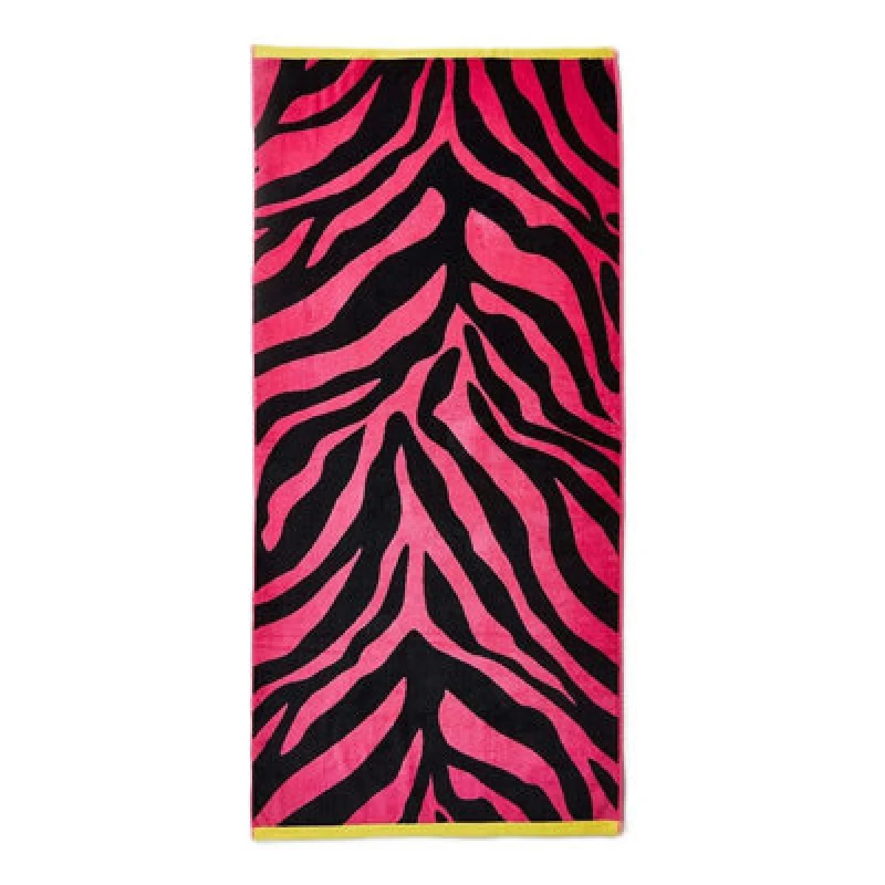 Image of Allure Bath Fashions Jumbo Zebra Print Beach Towel 90 X 180Cm - 100% Cotton