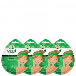 Image of yes to Cucumber Calming Mud Single Use Mask (Pack of 4)