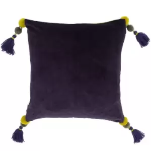 Image of Rive Home Poonam Cushion Cover (45x45cm) (Damson/Lemon Curry)