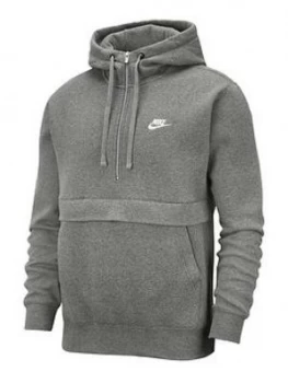 Image of Nike Club 1/2 Zip Hoodie - Dark Grey, Size S, Men