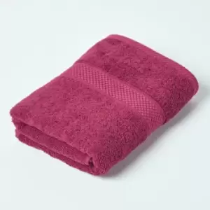 Image of HOMESCAPES Turkish Cotton Guest Towel, Burgundy - Burgundy