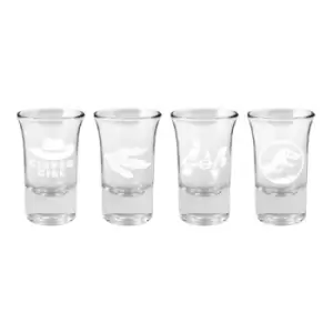 Image of Jurassic Park Shotglass 4-Pack Logo & Symbols