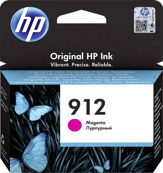 Image of HP 912 Magenta Original Ink Cartridge. Cartridge capacity: Standard Yield Colour ink type: Pigment-based ink Colour ink page yield: 315 pages Colou