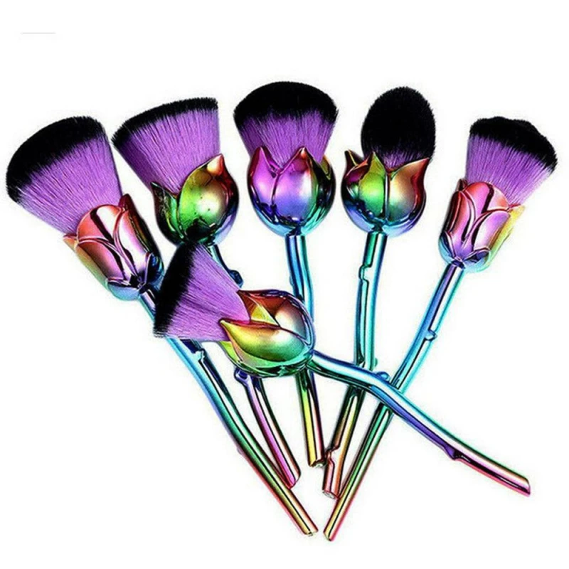 Image of Aquarius Beauty and the Beast-Inspired Rose 'Makeup Brushes' Purple female