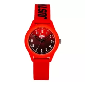 Image of Hype Kids Red Watch with Black Printed Silicone Strap