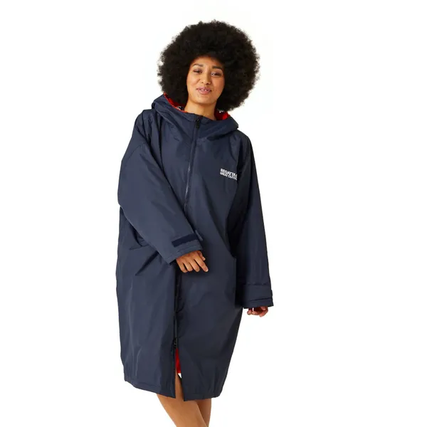 Image of Regatta Mens Adult Waterproof Fleece Lined Robe Jacket L - Chest 41-42' (104-106.5cm) Navy/Rusty Orange RUW007-8DV-L