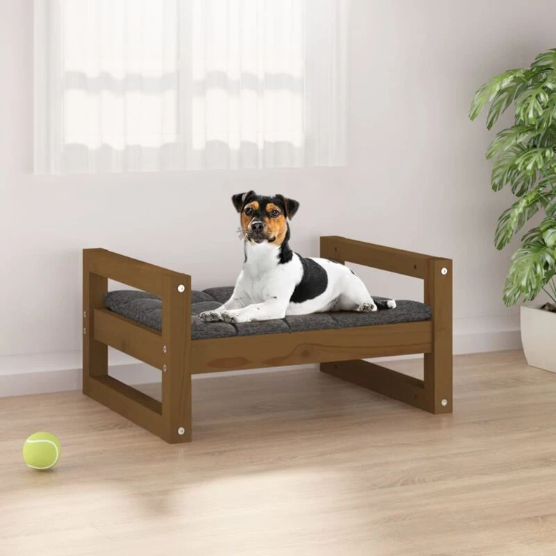 Image of VIDAXL Vidaxl - Dog Bed Honey Brown 55.5x45.5x28cm Solid Pine Wood 8720287140559