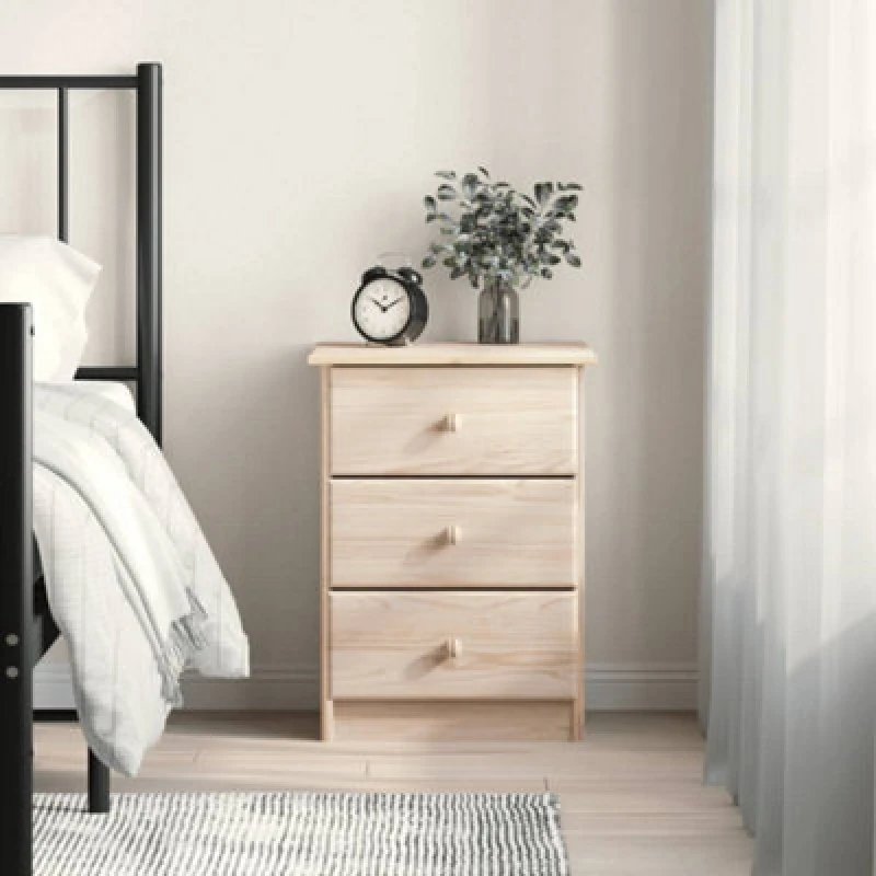Image of Vidaxl Bedside Cabinet Alta 41X35X55.5 Solid Wood Pine, Brown 353917