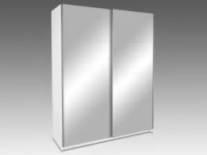 Image of Harmony Dallas White High Gloss Mirrored Sliding Door Large Double Wardrobe Flat Packed