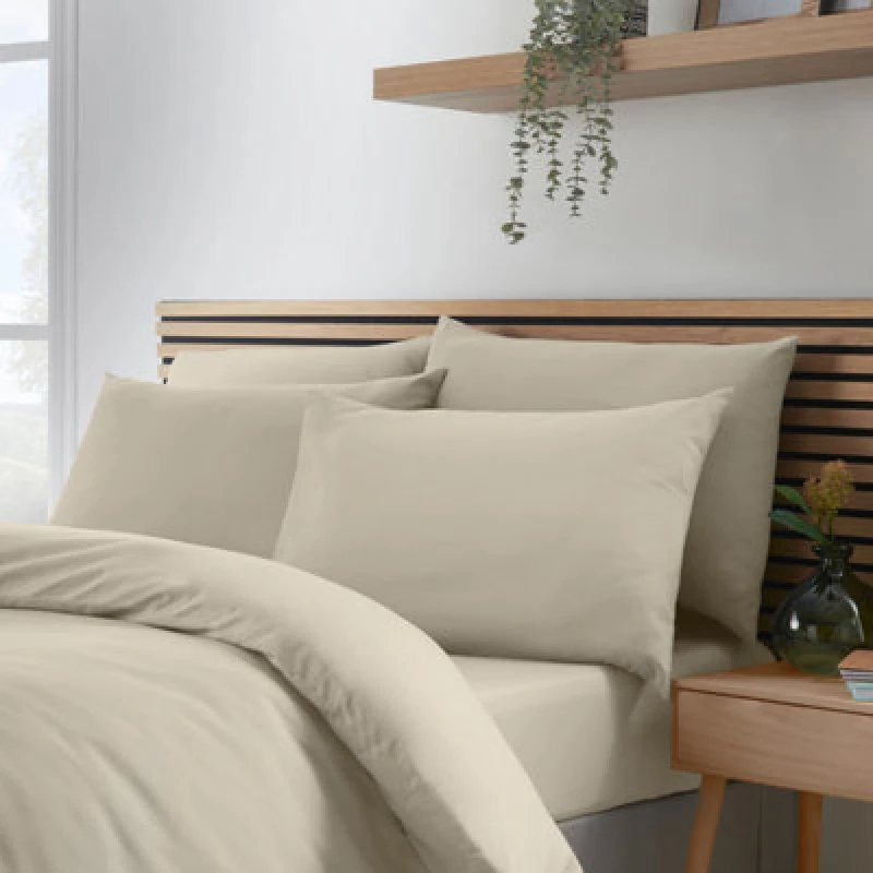 Image of Catherine Lansfield So Soft Non-Iron Standard Pack Of 4 Pillowcases Natural