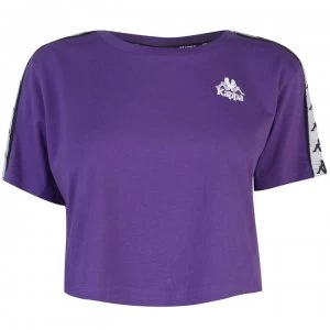 Image of Kappa 222 Banda Apua Crop Top - Violet/Black